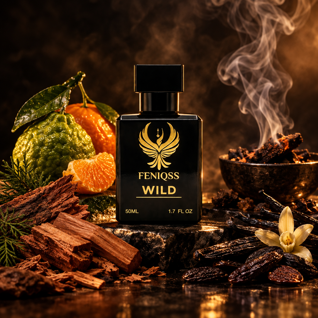 FENIQSS WILD doftnoter: bergamott, mandarin, cederträ, tonkaböna, rökelse