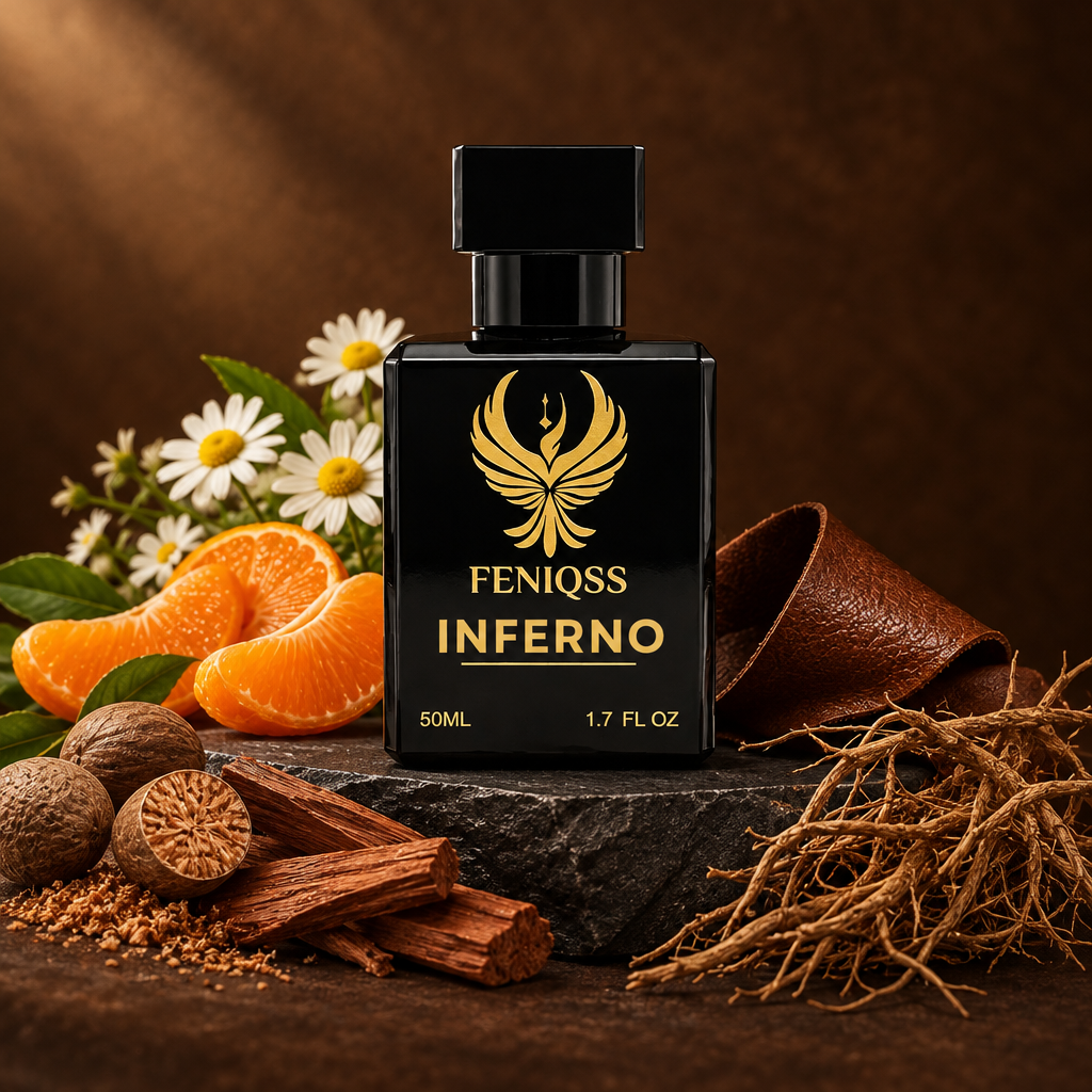 FENIQSS INFERNO parfym med läder, sandelträ och mandarin