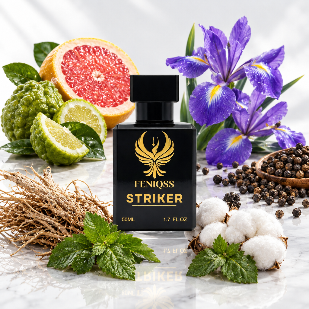 FENIQSS STRIKER doftnoter: grapefrukt, bergamott, iris, peppar, vit mysk