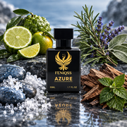 FENIQSS AZURE doftnoter: bergamott, mandarin, rosmarin, lavendel, salvia, cederträ