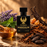 FENIQSS MASCULIN doftnoter: lavendel, mynta, vanilj, honung, tonkaböna, tobak