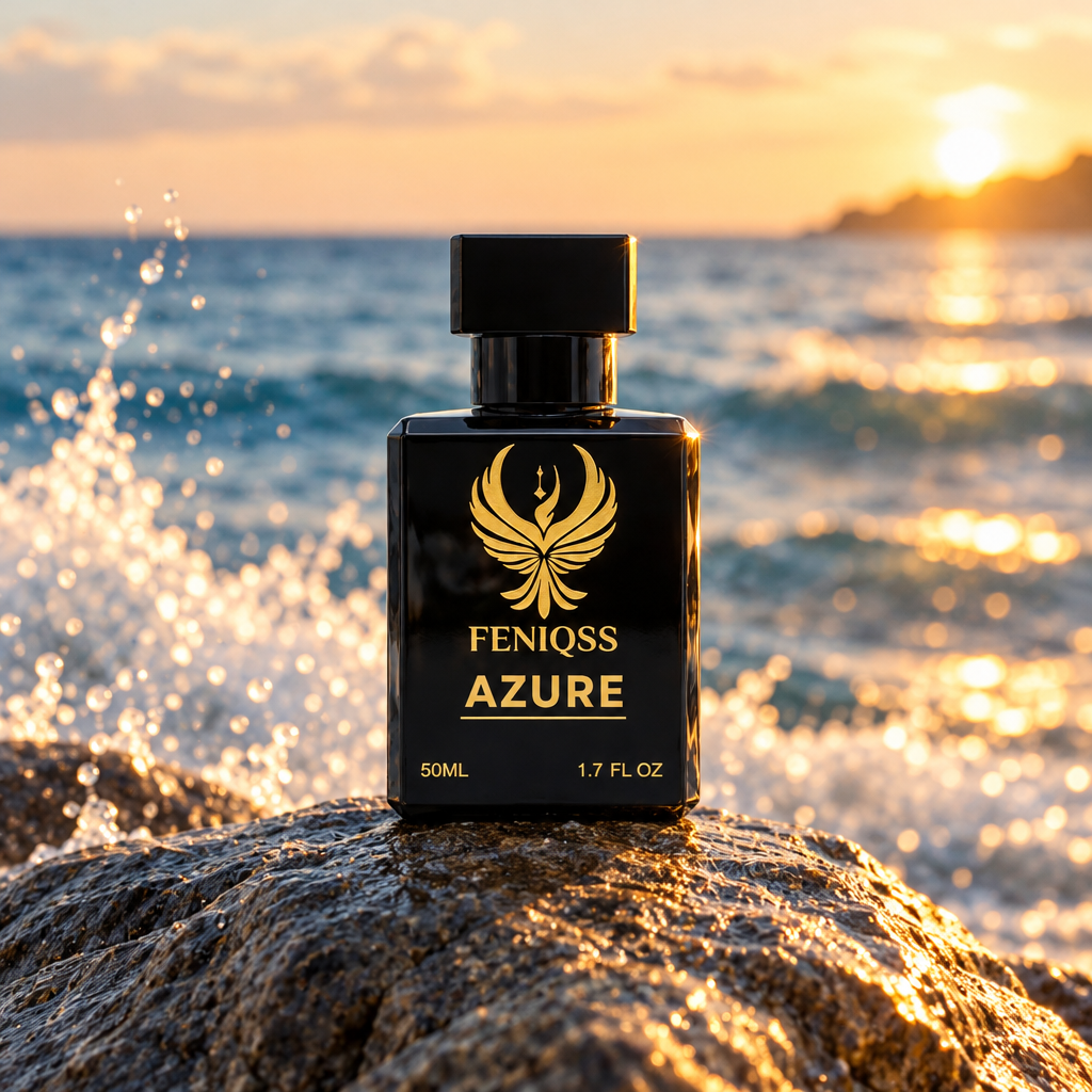 FENIQSS AZURE vid havet i solnedgång