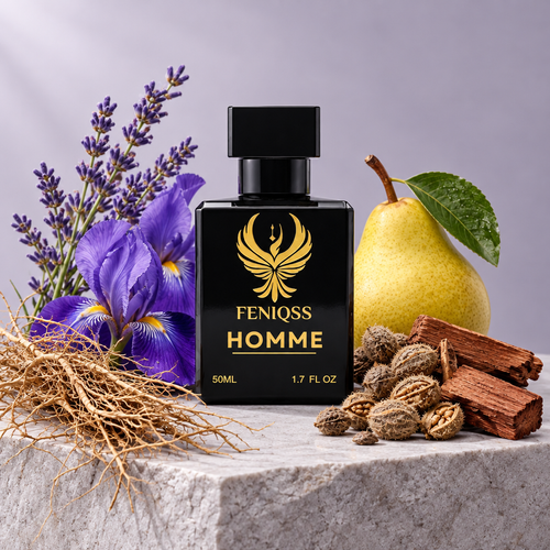 FENIQSS HOMME parfym med lavendel, iris och päron
