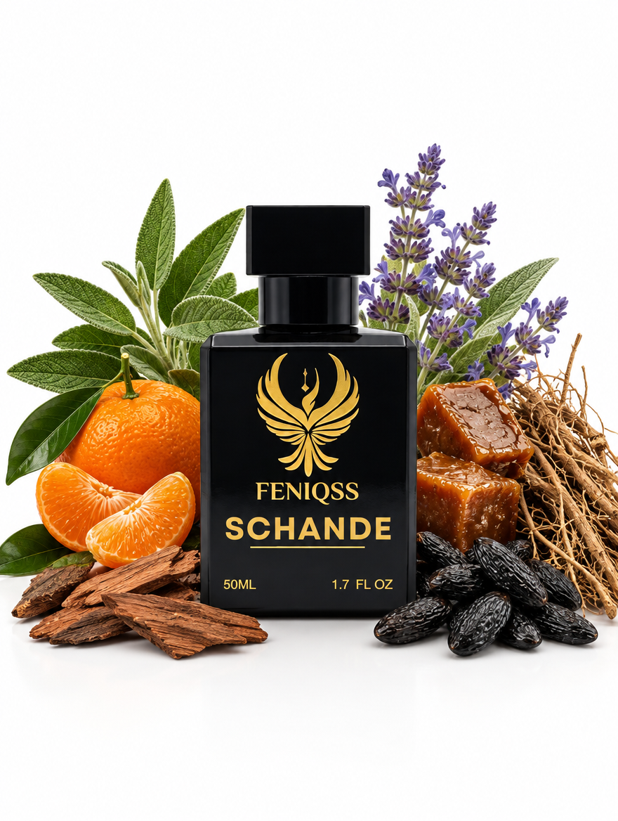 FENIQSS SCHANDE parfym 50 ml med salvia, mandarin, karamell och tonkaböna