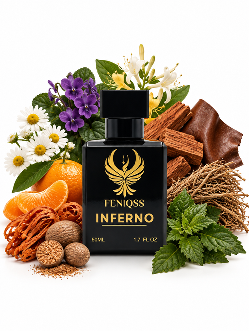 FENIQSS INFERNO parfym 50 ml med kamomill, mandarin, sandelträ och läder