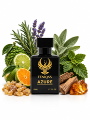FENIQSS AZURE parfym 50 ml med bergamott, rosmarin, salvia och cederträ