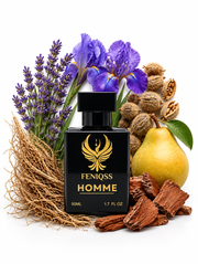 FENIQSS HOMME parfym 50 ml med lavendel, iris, päron och cederträ