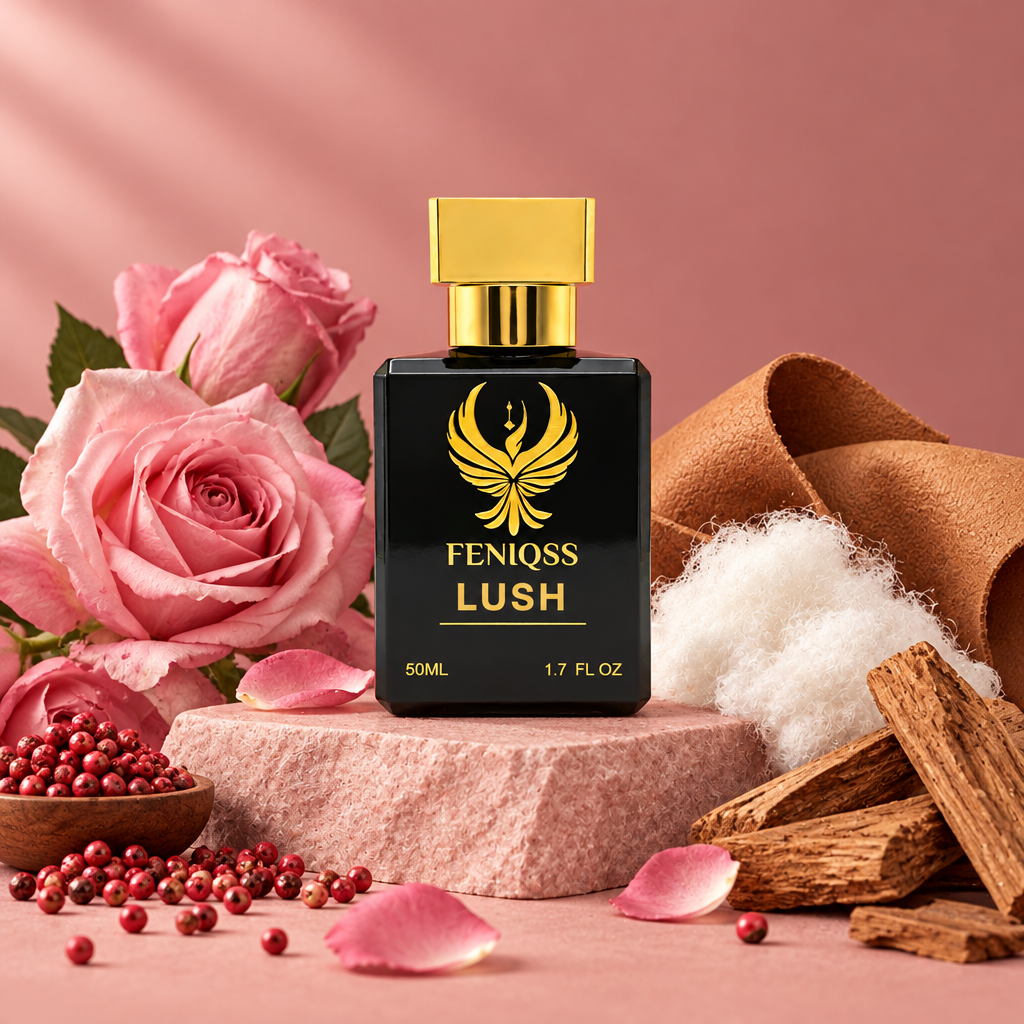 FENIQSS LUSH parfym med rosor och rosa peppar