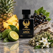 FENIQSS APEX doftnoter: ananas, bergamott, svarta vinbär, björk, jasmin, ekmossa