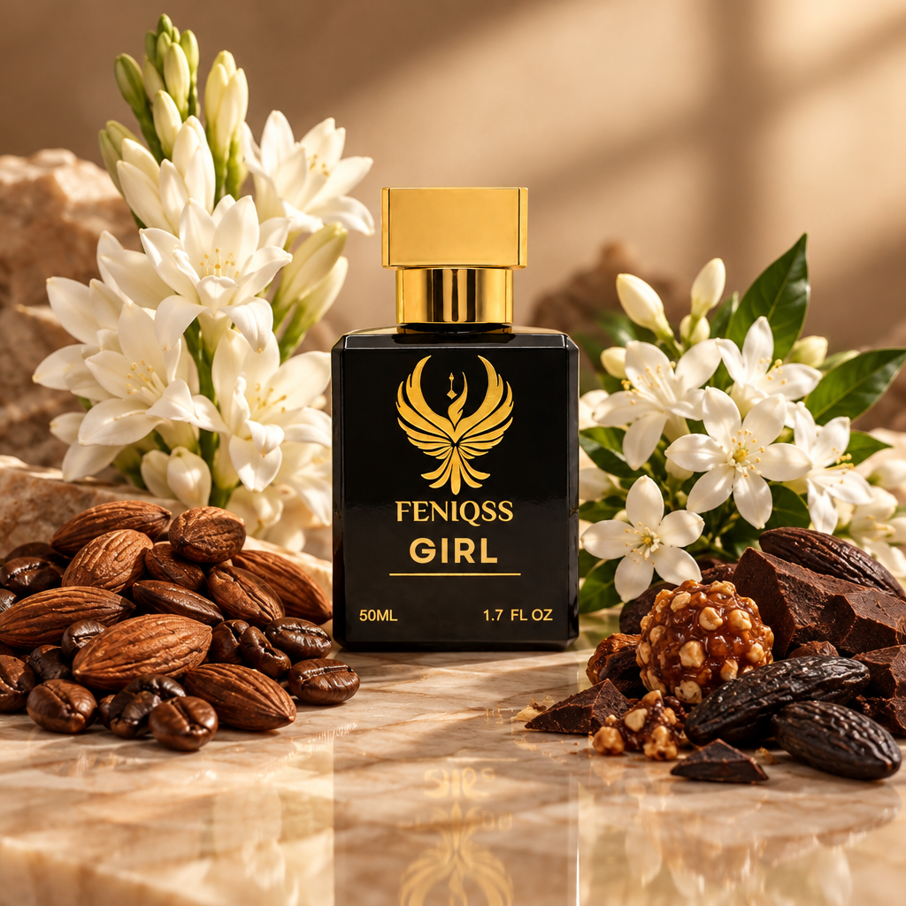 FENIQSS GIRL doftnoter: rostad mandel, kaffe, tuberos, jasmin, kakao, pralin
