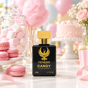 FENIQSS CANDY på ett dessertbord med macarons