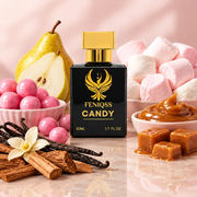FENIQSS CANDY doftnoter: bubbelgum, päron, marshmallow, karamell, vanilj, sandelträ