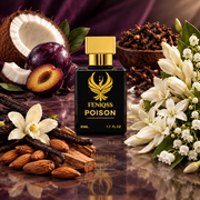 FENIQSS POISON doftnoter: kokos, plommon, kryddnejlika, tuberos, jasmin, vanilj, mandel