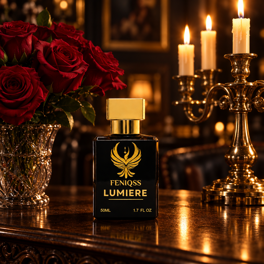 FENIQSS LUMIERE med röda rosor och kandelaber