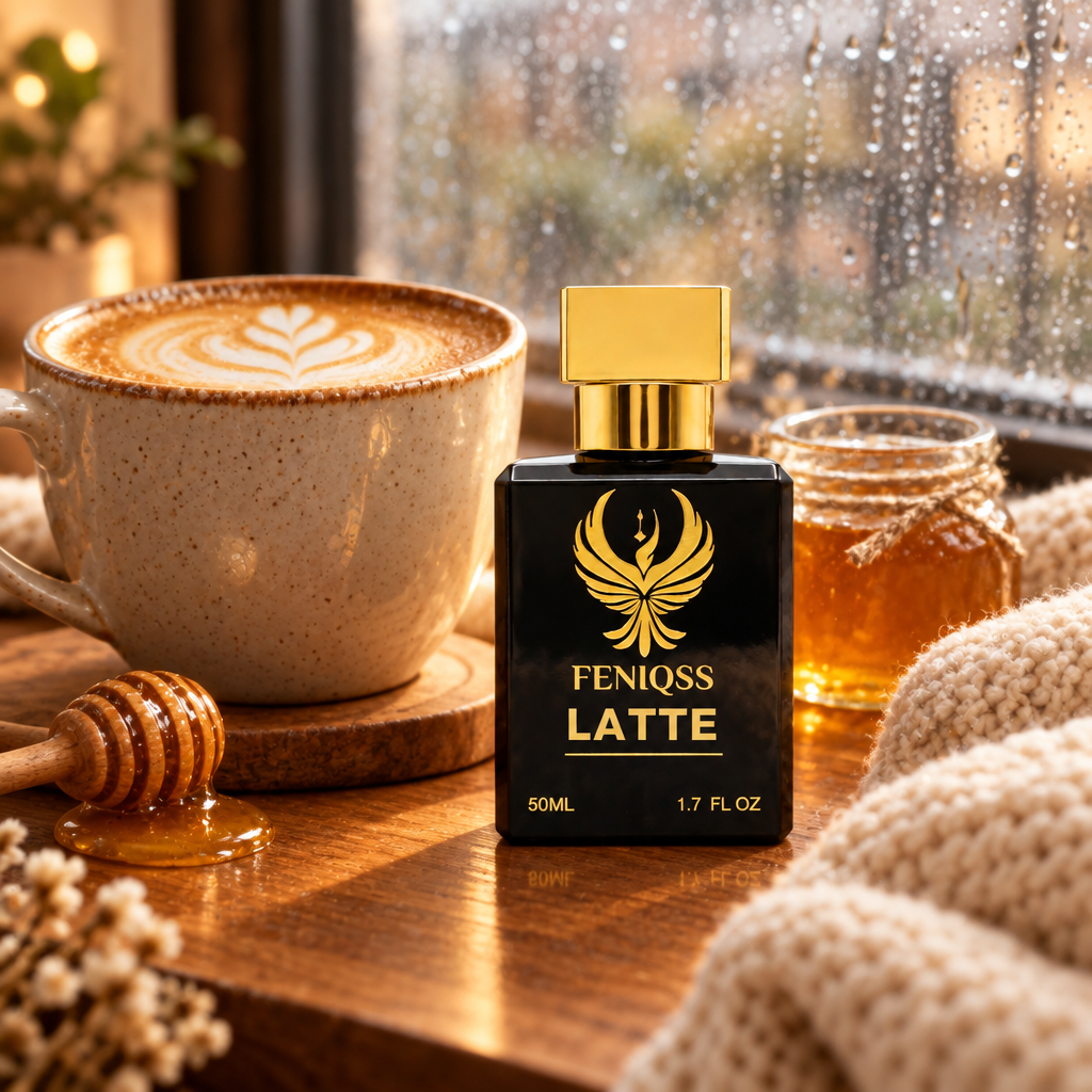 FENIQSS LATTE med en kaffelatte en regnig morgon