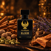 FENIQSS ELIXIR närbild med kryddor och lakrits