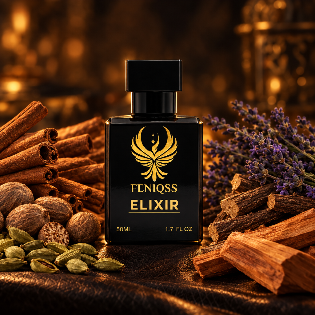 FENIQSS ELIXIR närbild med kryddor och lakrits