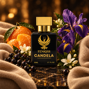 FENIQSS CANDELA närbild med blommor och vinbär